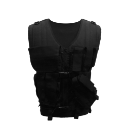 Multi-pocket tactical vest with zipper and MOLLE system