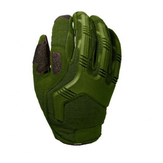 Tactical gloves for airsoft with knuckle protection color green