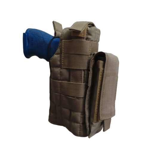 Universal holster with belt adjustment and MOLLE system color sand